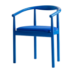 Chaise avec accoudoirs en ch�ne massif bleu 50x73cm contour - colortherapis