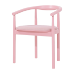 Chaise avec accoudoirs en ch�ne massif rose 50x73cm contour - colortherapis