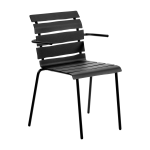 Chaise avec accoudoirs de jardin en m�tal noir 56x55x82cm - valerie objects