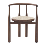 Chaise avec accoudoirs en noyer et cannage bukowski - new works