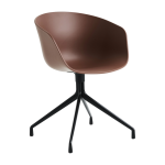 Chaise avec accoudoirs en plastique recycl� brique et pieds en acier noir aac 20 2. 0 - hay