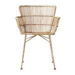 Chaise avec accoudoirs en rotin naturel coon - house doctor