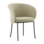 Chaise avec accoudoirs en tissu beige et acier noir knit - normann copenhagen