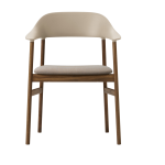 Chaise avec accoudoirs en tissu beige remix 242 et ch�ne fum� herit - normann copenhagen