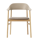 Chaise avec accoudoirs en tissu beige remix 242 et ch�ne herit - normann copenhagen