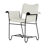Chaise avec accoudoirs tissu blanc limonta 06 et structure noire tropique - gubi