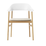 Chaise avec accoudoirs en tissu blanc remix 113 et ch�ne herit - normann copenhagen