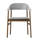 Chaise avec accoudoirs en tissu gris remix 123 et ch�ne fum� herit - normann copenhagen