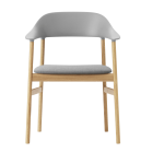 Chaise avec accoudoirs en tissu gris remix 123 et ch�ne herit - normann copenhagen