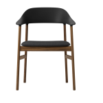 Chaise avec accoudoirs en tissu noir remix 173 et ch�ne fum� herit - normann copenhagen