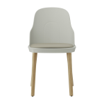Chaise � l'assise en cuir gris chaud et au pietement en ch�ne allez warm grey - normann copenhagen