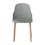 Chaise � l'assise en cuir gris et au pietement en ch�ne allez grey - normann copenhagen