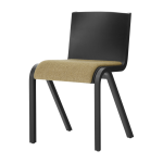 Chaise avec assise rembourr�e en ch�ne noir et tissu audo boucl� 06 78cm ready - audo