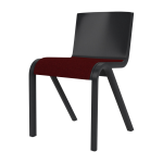 Chaise avec assise rembourr�e en ch�ne noir et tissu nouveau 0570 78cm ready - audo