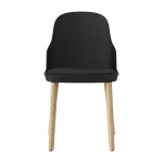 Chaise � l'assise en tissu noir mlf et au pi�tement en ch�ne allez noir - normann copenhagen