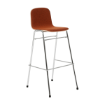 Chaise de bar 75 cm en tissu rouge et cadre argent� touchwood - hem