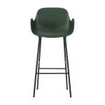 Chaise de bar avec accoudoirs en acier et pp vert 65 cm form - normann copenhagen
