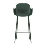 Chaise de bar avec accoudoirs en acier et pp vert 75 cm form - normann copenhagen