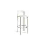 Chaise de bar en acier et plaquage h�tre blanc cr�me 75cm rey - hay