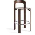 Chaise de bar en bois de h�tre laqu� marron 65cm rey - hay