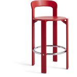 Chaise de bar en bois de h�tre laqu� rouge 65cm rey - hay