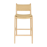 Chaise de bar en bois de h�tre tress� 47x48x95cm cecile - dutchbone