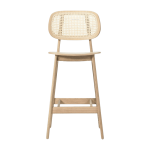Chaise de bar en cannage et ch�ne naturel 100 cm titus - vincent sheppard