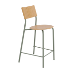 Chaise de bar en ch�ne et acier gris eucalyptus 65 cm ssd - tiptoe