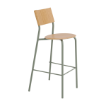 Chaise de bar en ch�ne et acier gris eucalyptus 75 cm ssd - tiptoe