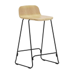 Chaise de bar en ch�ne et acier noir 65�cm just - normann copenhagen