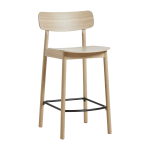 Chaise de bar en ch�ne blanchi et m�tal noir 65cm soma - woud