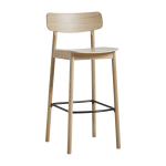 Chaise de bar en ch�ne blanchi et m�tal noir 75cm soma - woud