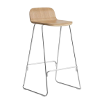 Chaise de bar en ch�ne naturel et acier chrome 75�cm - normann copenhagen