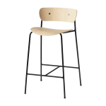 Chaise de bar en ch�ne naturel et pi�tement noir av7 pavilion - &tradition