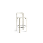Chaise de bar en h�tre laqu� blanc cr�me 65cm rey - hay