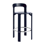 Chaise de bar en h�tre laqu� bleu fonc� 65cm rey - hay