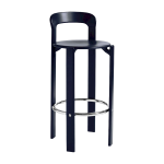 Chaise de bar en h�tre laqu� bleu fonc� 75cm rey - hay