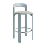 Chaise de bar en h�tre laqu� et en textile bleu ardoise 65cm rey - hay