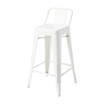 Chaise de bar de jardin en acier blanc pur 65cm hpd 65 - tolix