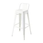 Chaise de bar de jardin en acier blanc pur 75cm hpd 75 - tolix