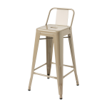 Chaise de bar de jardin en acier gris beige 65cm hpd 65 - tolix