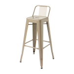 Chaise de bar de jardin en acier gris beige 75cm hpd 75 - tolix