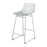 Chaise de bar en m�tal argent wire - hkliving