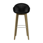 Chaise de bar en teck et osier noir 55 x 107 cm edgard - vincent sheppard