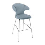 Chaise de bar en tissu bleu ciel et acier chrome 75 cm time flies - umage