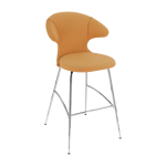 Chaise de bar en tissu orange et acier chrome 75 cm time flies - umage