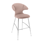 Chaise de bar en tissu rose et acier chrome 75 cm time flies - umage