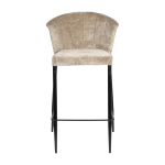 Chaise de bar en velours beige et acier noir georgia - dutchbone
