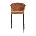 Chaise de bar en velours terracotta et acier noir georgia - dutchbone