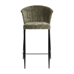 Chaise de bar en velours vert et acier noir georgia - dutchbone